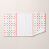 Motif diamant abricot et blanc (Serviette à main)