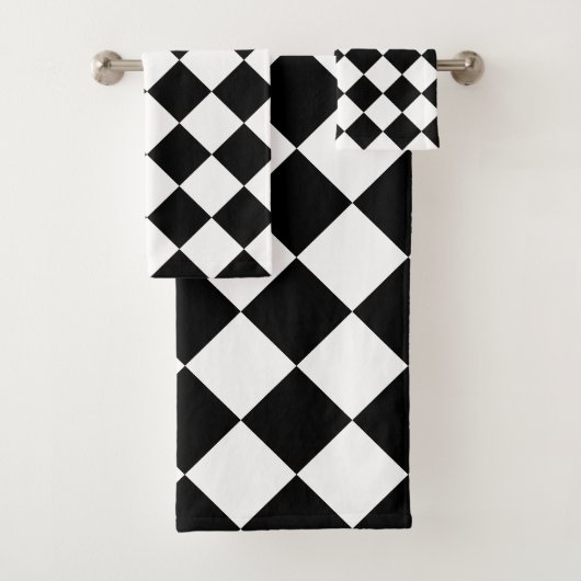 Motif diamant abstrait moderne noir et blanc (En situation)