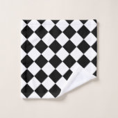 Motif diamant abstrait moderne noir et blanc (Gant de toilette)