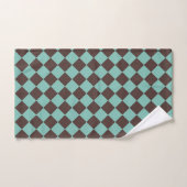 Motif diamant Brown Turquoise Checker  (Serviette à main)
