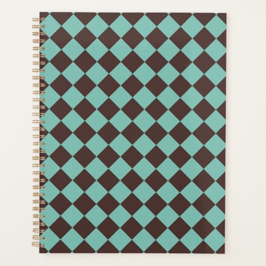 Motif diamant Brown Turquoise Checker  (Devant)