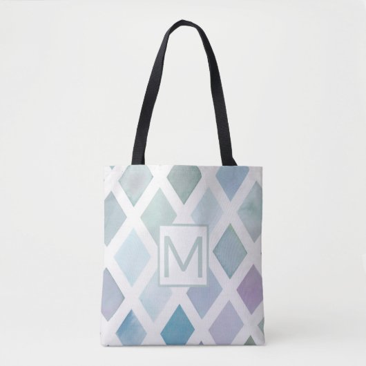 Motif Diamant coloré avec Sac fourre-tout initial (Devant)