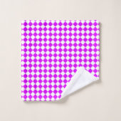 Motif diamant de Checker blanc violet (Gant de toilette)
