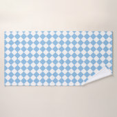 Motif diamant de damier bleu et blanc (Serviette de bain)