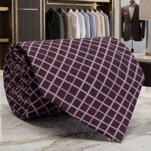 Motif diamant en lilas atténué sur cravate violet