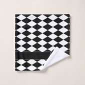 Motif diamant gras blanc et noir (Gant de toilette)