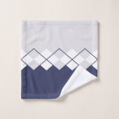 Motif diamant gris clair, bleu marine, blanc (Gant de toilette)