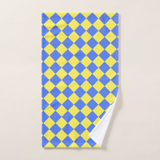 Motif diamant jaune bleu Checker (Serviette à main)