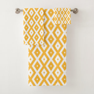 Motif diamant jaune et blanc soleil