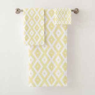 Motif diamant jaune pâle et blanc