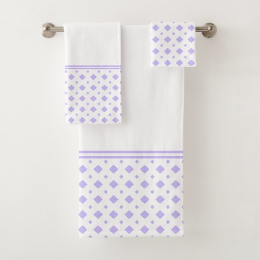 Motif diamant lavande et blanc (En situation)