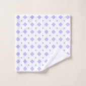 Motif diamant lavande et blanc (Gant de toilette)