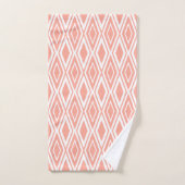 Motif diamant moderne abricot et blanc (Serviette à main)