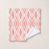 Motif diamant moderne abricot et blanc (Gant de toilette)