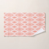 Motif diamant moderne abricot et blanc (Serviette à main)