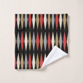 Motif diamant moderne du milieu du siècle rétro (Gant de toilette)