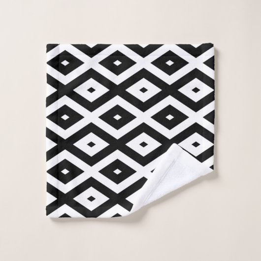 Motif diamant noir et blanc (Gant de toilette)