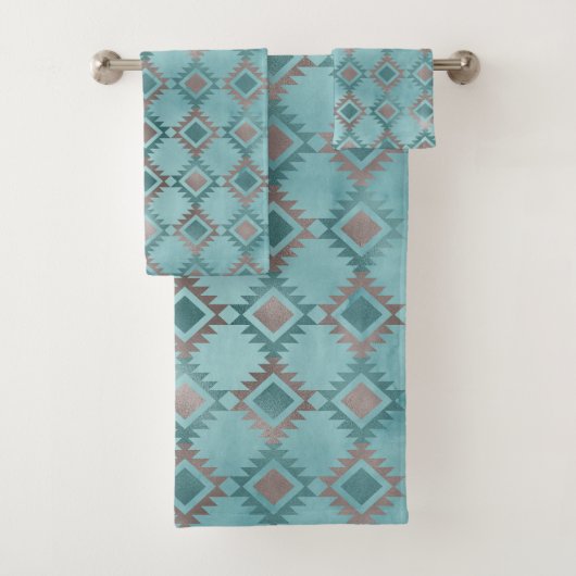 Motif Diamant Or Bleu Aztec Sud-Ouest (En situation)