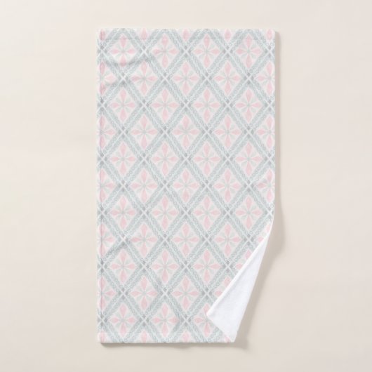 Motif diamant pastel vert et rose (Serviette à main)