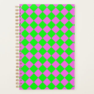 Motif diamant Pink Green Checker