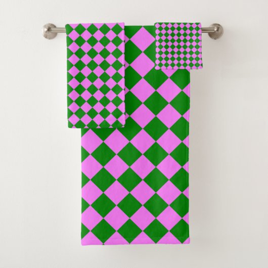 Motif diamant Pink Green Checker (En situation)