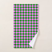 Motif diamant Pink Green Checker (Serviette à main)