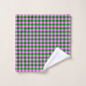 Motif diamant Pink Green Checker (Gant de toilette)