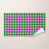 Motif diamant Pink Green Checker (Serviette à main)