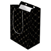 Motif diamant sur sac cadeau noir (Dos Angle)