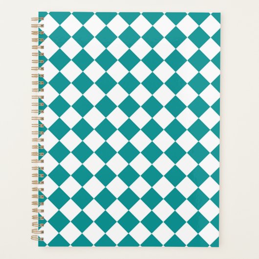Motif diamant turquoise blanc Checker (Devant)