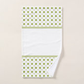 Motif diamant vert olive et blanc (Serviette à main)
