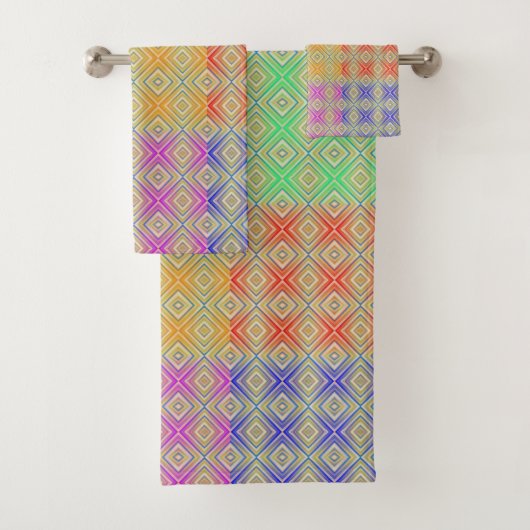 Motif diamanté alternatif aux couleurs de l'arc-en (En situation)