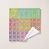 Motif diamanté alternatif aux couleurs de l'arc-en (Gant de toilette)
