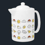 Motif d'icônes météo mignonne<br><div class="desc">Adorable icônes météorologiques illustrées motif avec nuages, arcs-en-ciel, soleil souriant, lune et étoiles.</div>