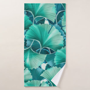 Motif d'illustration de ginkgo biloba vert