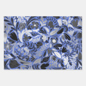 Motif d'illustration Feuilles floral bleu argent (Devant)
