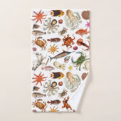 Motif d'illustration nautique de la vie sous-marin (Serviette à main)