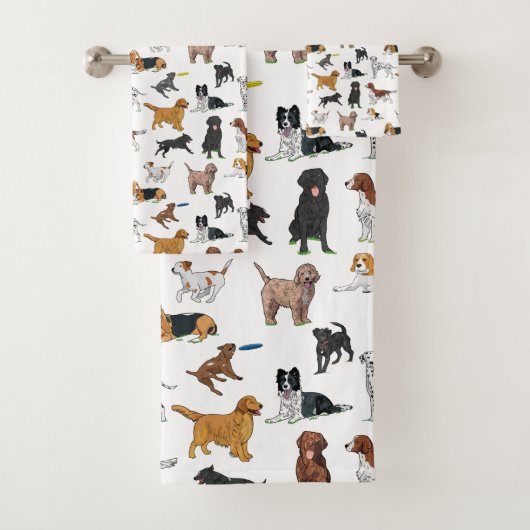 Motif d'illustrations de chiens mignons (En situation)