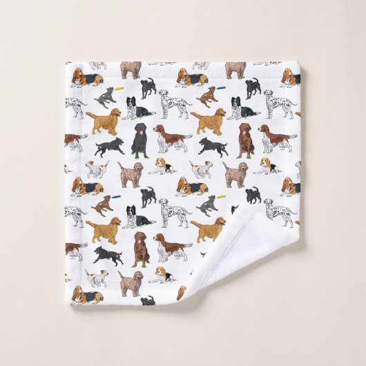 Motif d'illustrations de chiens mignons (Gant de toilette)