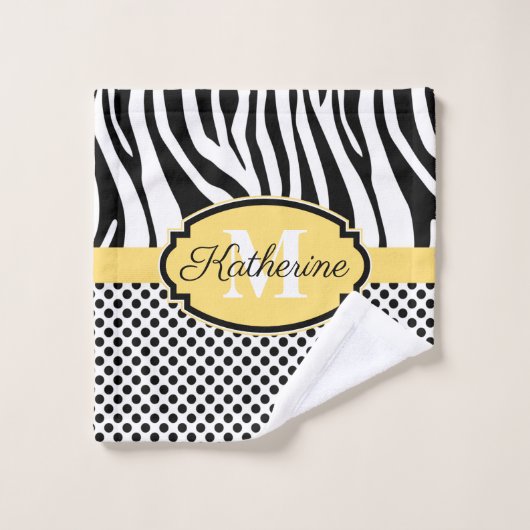 Motif d'impression et de points Zebra (Gant de toilette)