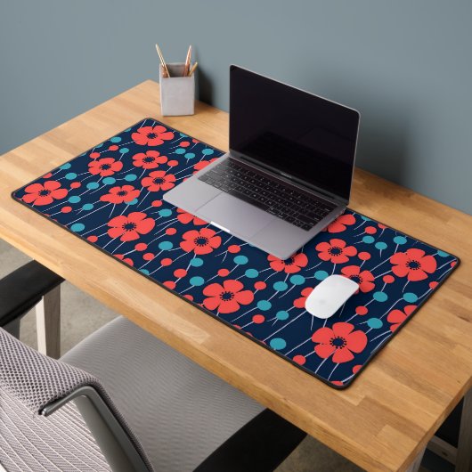 Motif d'impression floral bleu marine (Bureau 2)