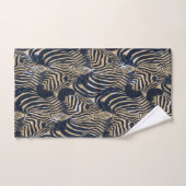 Motif d'impression moderne Gold Blue Zebras (Serviette à main)