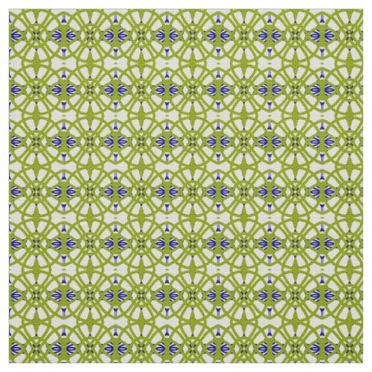 Motif d'impression vert et bleu en tissu mignon (Échantillon)