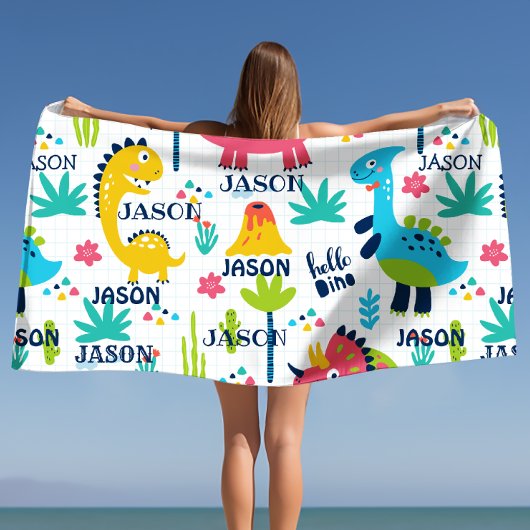 Motif Dinosaur lumineux avec nom personnalisé