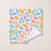 Motif Dinosaur rose et Turquoise (Gant de toilette)