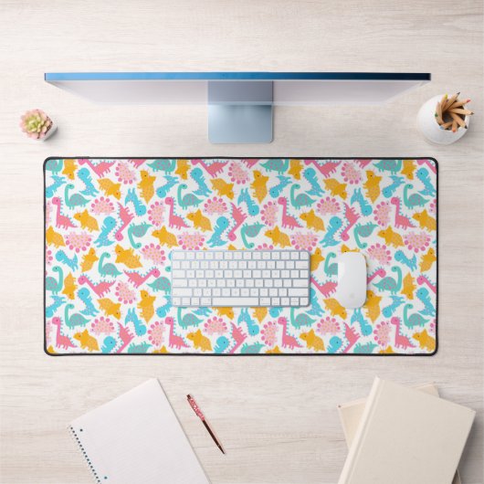 Motif Dinosaur rose et Turquoise (Bureau 1)