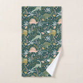 Motif Dinosaur Vert (Serviette à main)
