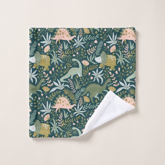 Motif Dinosaur Vert (Gant de toilette)
