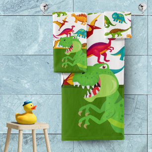 Motif Dinosaure coloré avec le nom T-Rex Green