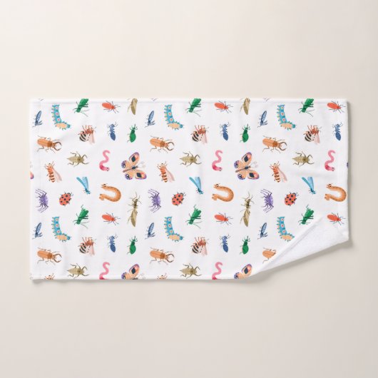 Motif d'insectes coloré mignon (Serviette à main)